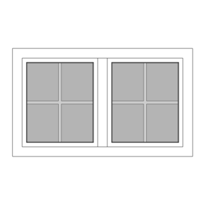 Dubbel raam 1500 x 900 mm draaikiep roeden