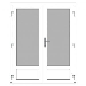 Dubbele kunststof deur 1600 x 1950 mm lage borstwering Dubbele kunststof deur 1600 x 1950 mm lage borstwering