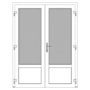 Dubbele kunststof deur 1600 x 2100 mm lage borstwering Dubbele kunststof deur 1600 x 2100 mm lage borstwering