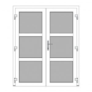 Dubbele kunststof deur 1600 x 1950 mm 6-vaks isolatieglas Dubbele kunststof deur 1600 x 1950 mm 6-vaks isolatieglas
