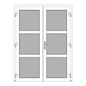 Dubbele kunststof deur 1600 x 2100 mm 6-vaks isolatieglas Dubbele kunststof deur 1600 x 2100 mm 6-vaks isolatieglas