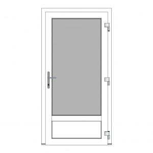 Kunststof loopdeur 1000 x 1950 mm lage borstwering Kunststof loopdeur 1000 x 1950 mm lage borstwering