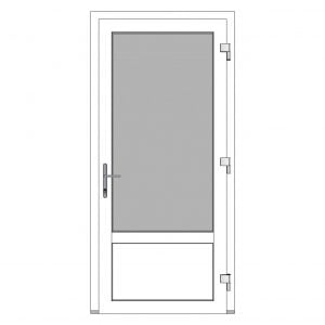Kunststof loopdeur 1000 x 2100 mm lage borstwering