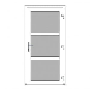 Kunststof loopdeur 1000 x 1950 mm 3-vaks isolatieglas