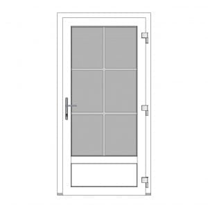 Kunststof loopdeur 1000 x 1950 mm lage borstwering roeden Kunststof loopdeur 1000 x 1950 mm lage borstwering roeden