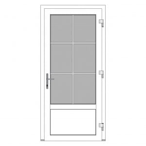 Kunststof loopdeur 1000 x 2100 mm lage borstwering roeden Kunststof loopdeur 1000 x 2100 mm lage borstwering roeden