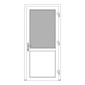 Kunststof loopdeur 1000 x 2100 mm met borstwering Kunststof loopdeur 1000 x 2100 mm met borstwering