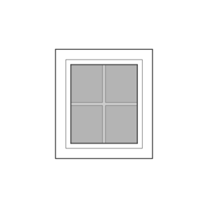 Enkel raam 800 x 900 mm draaikiep roeden