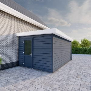 Kunststof aanbouw vlakdak enkele deur Kunststof aanbouw vlakdak enkele deur