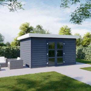 Kunststof tuinhuis Milano plat dak dubbele deur