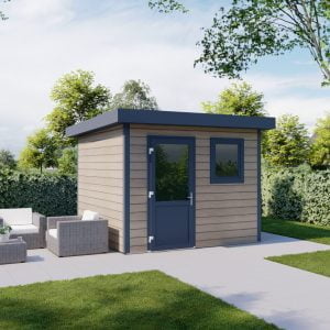 Kunststof tuinhuis Milano plat dak enkele deur