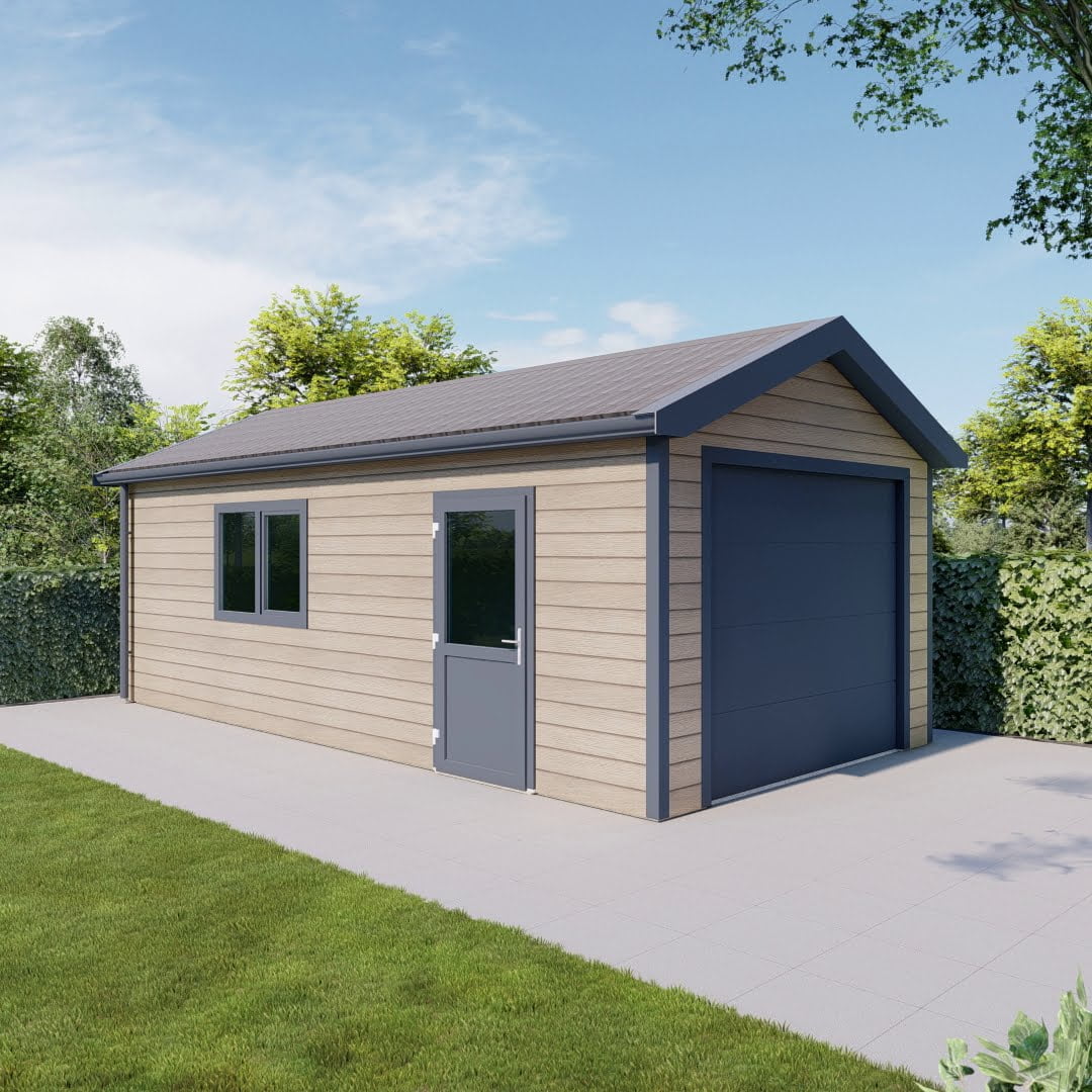 Kunststoff Garage mit Satteldach anteak anthrazit