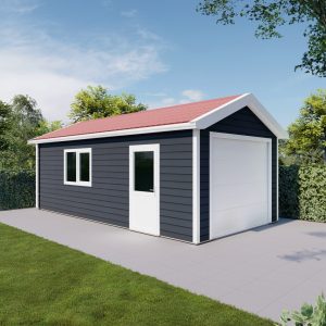 Kunststof garage zadeldak sectionaaldeur