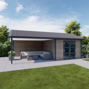 Kunststof tuinhuis Verona zadeldak veranda